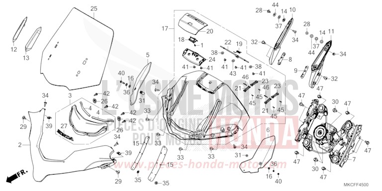 WINDSCREEN for Gold Wing PEARL GLARE WHITE (NHB53) from 2022